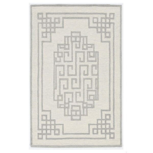 Homeroots 60 x 84 in. Ivory, Grey Wool Rug 374674 - main